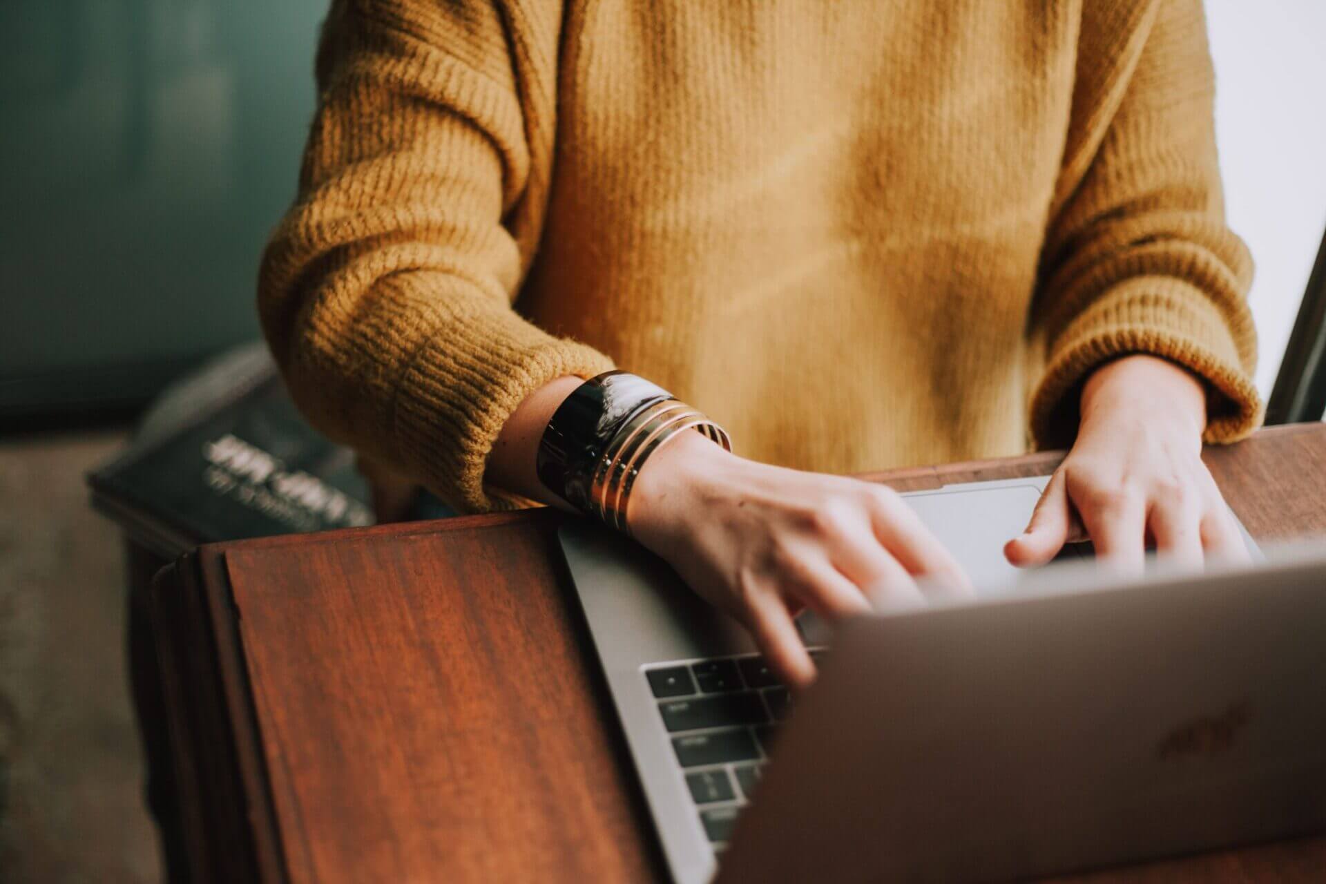 Woman creating a cannabis website