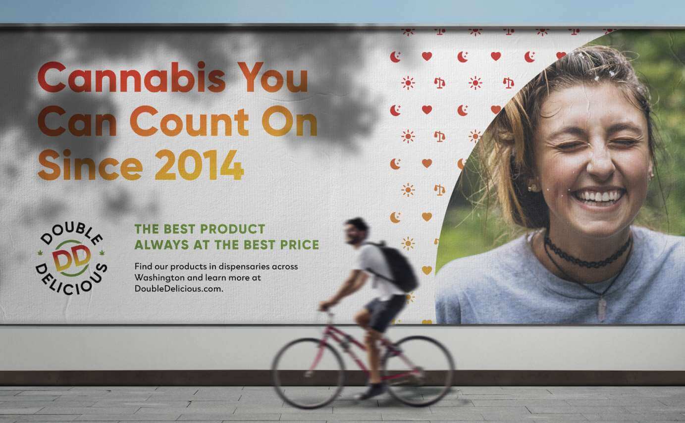 Double Delicious Cannabis Branding - Marketing Billboard Design