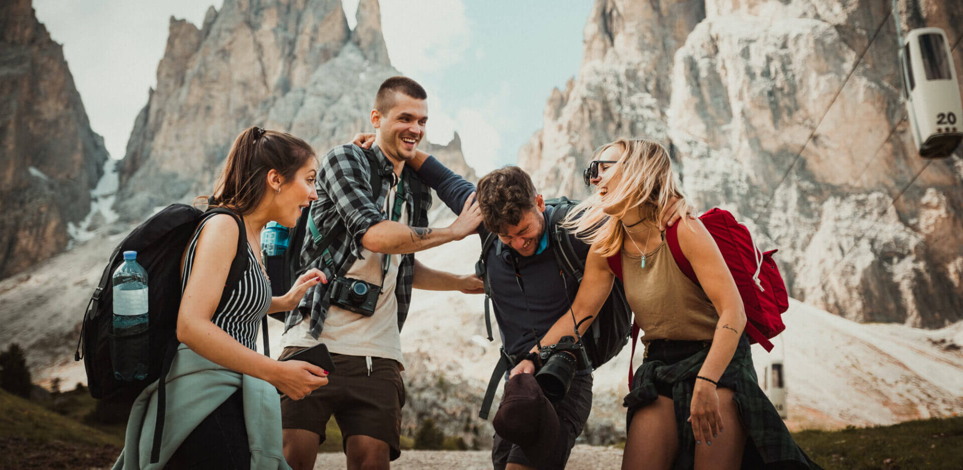 People Enjoying Double Delicious Products on Hike