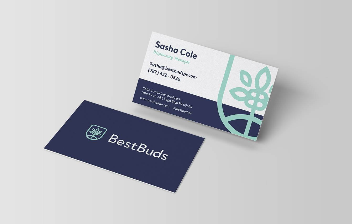 Best Buds Cannabis Dispensary Branding - Business Card Design