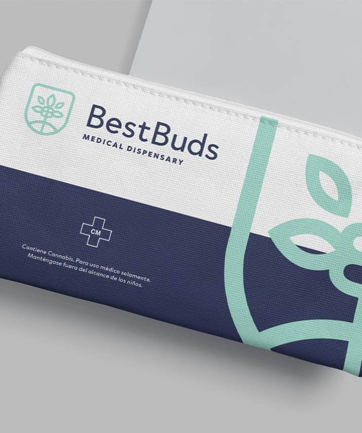 Best Buds Cannabis Dispensary Branding - Marijuana Exit Bag Design