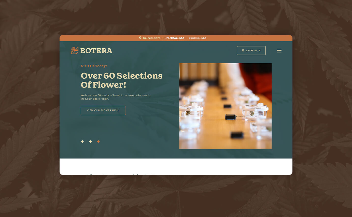 Botera Cannabis Dispensary Website Design - Home Page