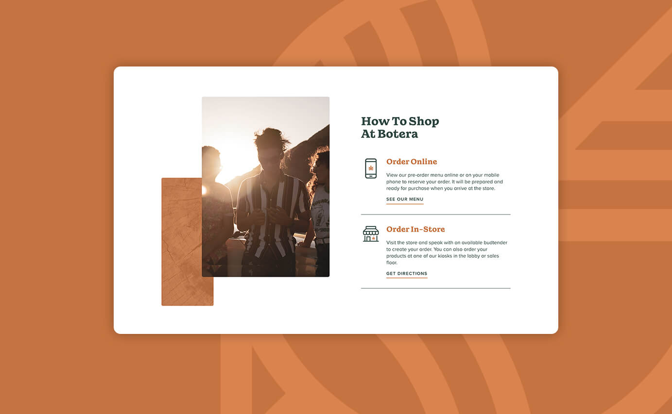 Botera Cannabis Dispensary Website Design - How to Shop Section
