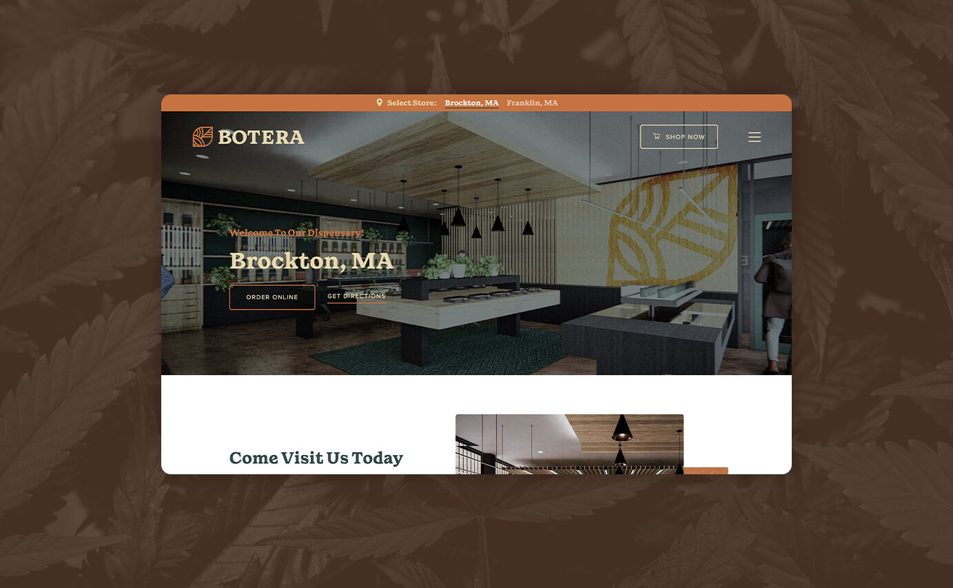 Botera Cannabis Dispensary Website Design - Location Detail Page