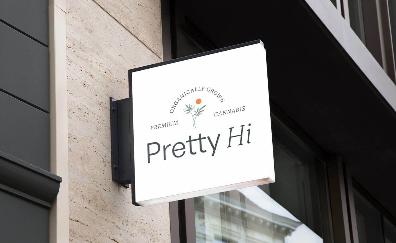 Pretty Hi Cannabis Branding | Logo on Sign Design