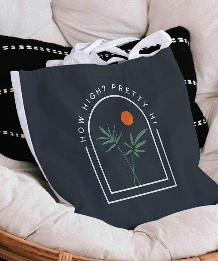 Pretty Hi Cannabis Branding | Logo on Tote Bag Design