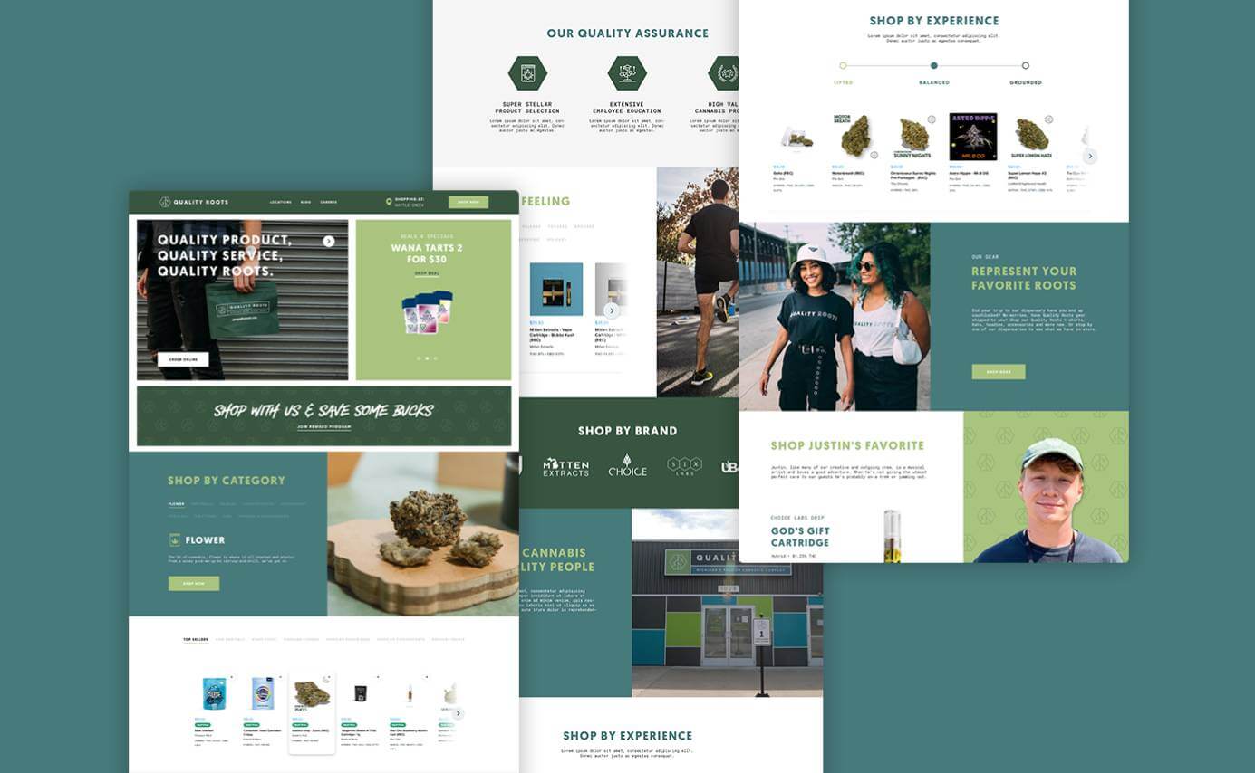 Quality Roots Cannabis Dispensary Website Design - Full Home Page