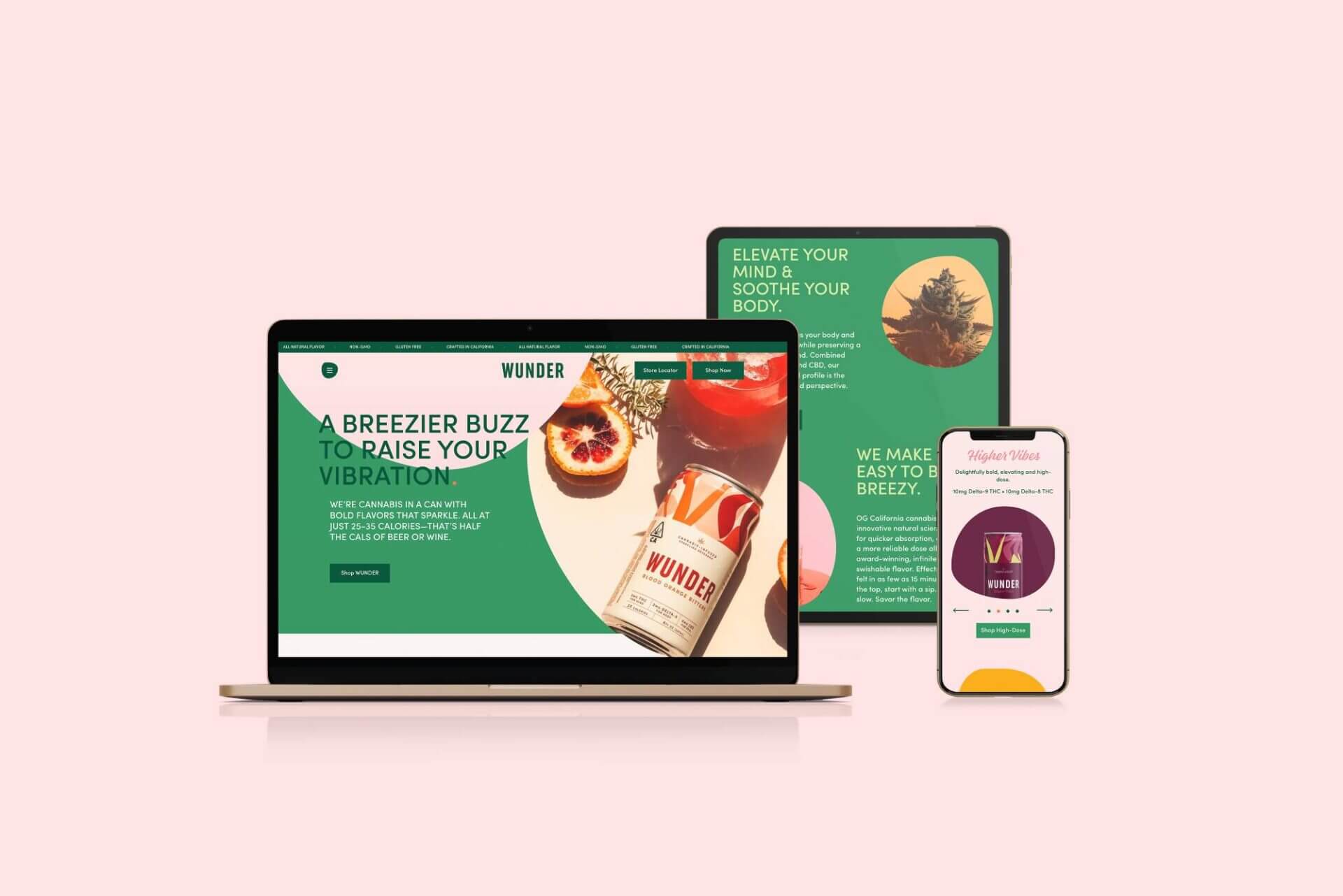 Wunder Cannabis Website Design - Laptop, Tablet, Mobile Optimization