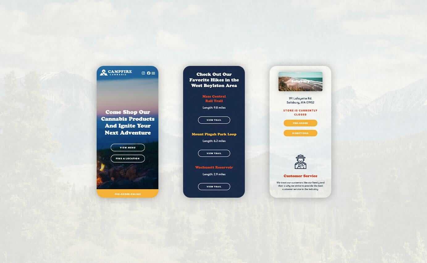 Campfire Cannabis Dispensary Website Design - Mobile Dispensary Page