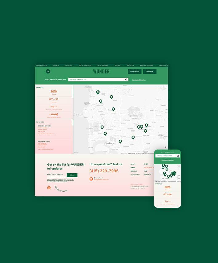 Wunder Cannabis Website Design - Map Development