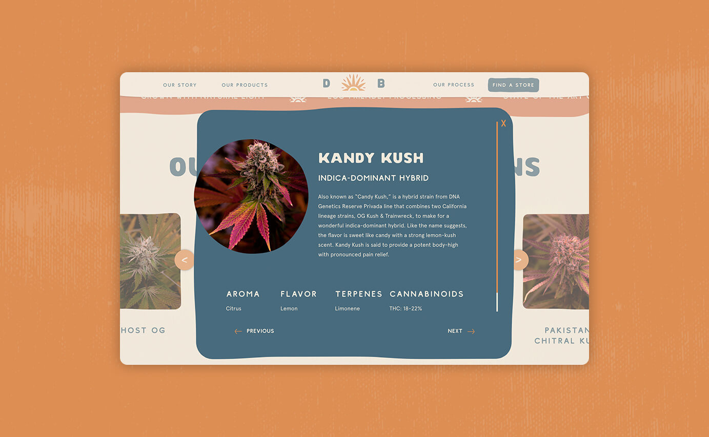 Daybreak Cannabis Website Design - Strain Details