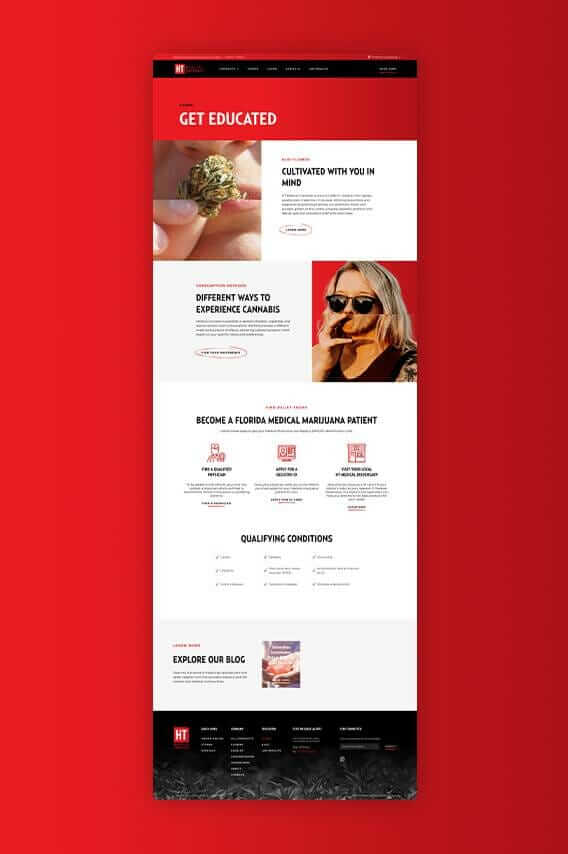 High Times Cannabis Dispensary Website Design - Full Education Page