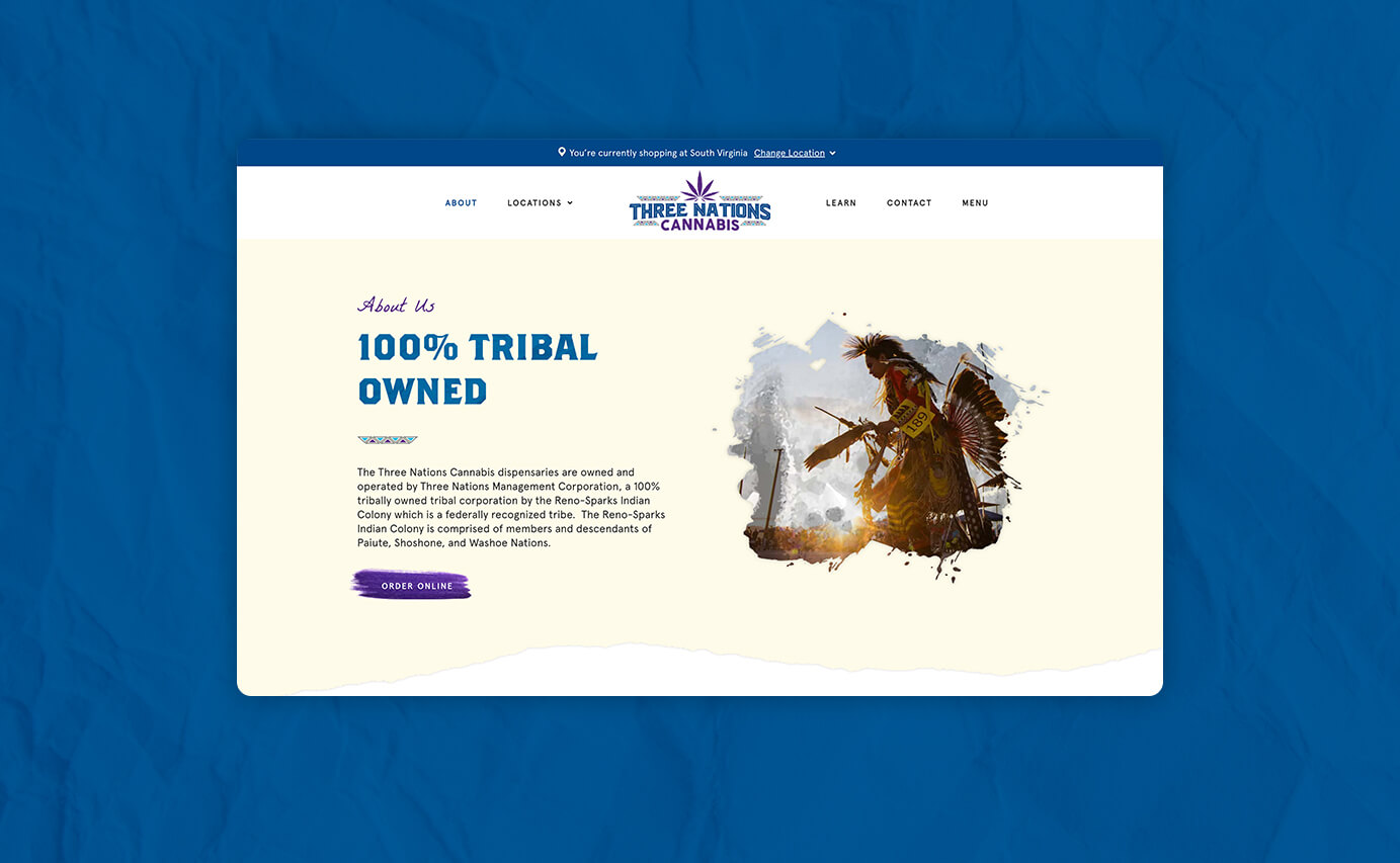 Three Nations Cannabis Dispensary Website Design - About the Tribe Section