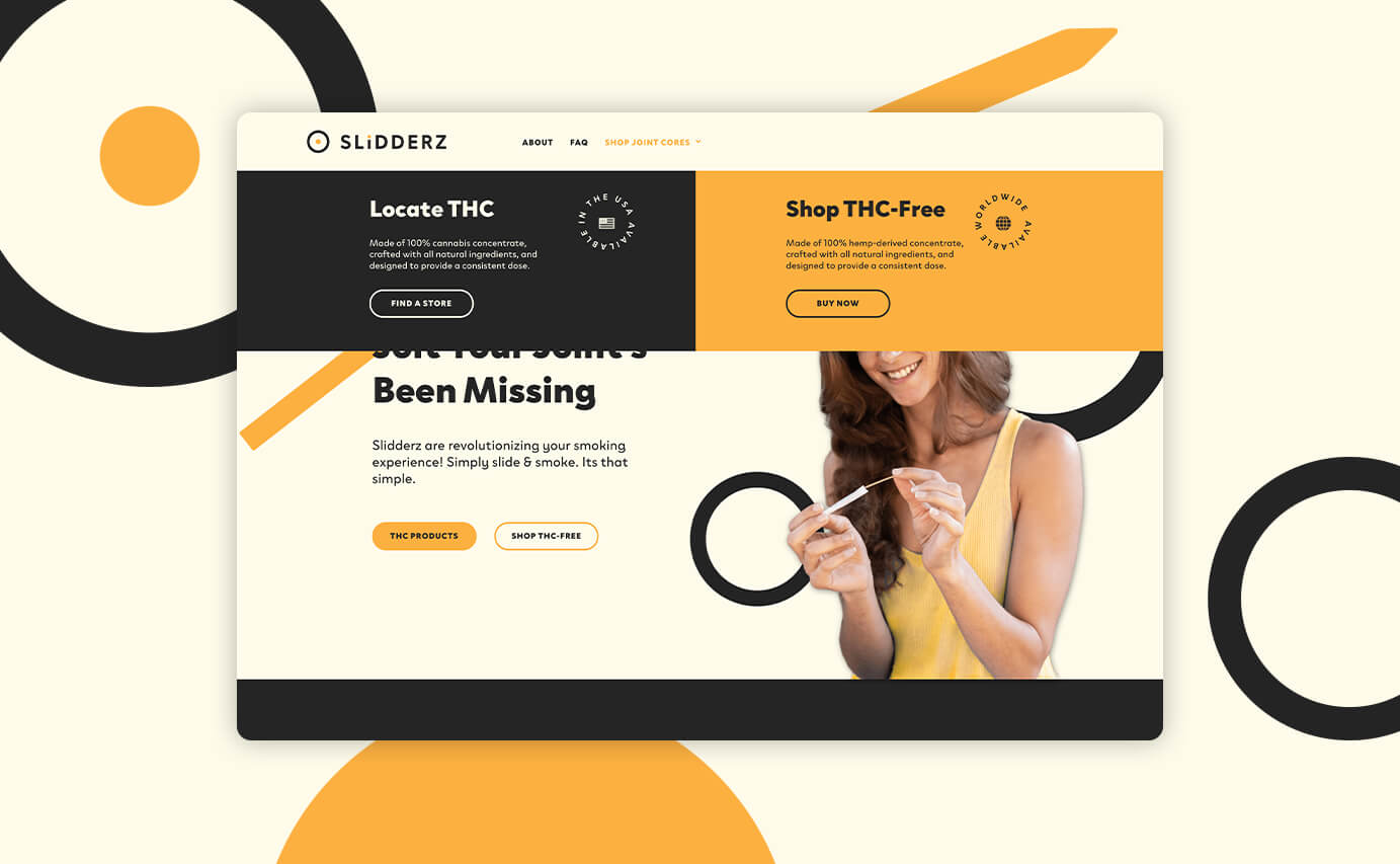 Slidderz Cannabis Website Design - Dropdown