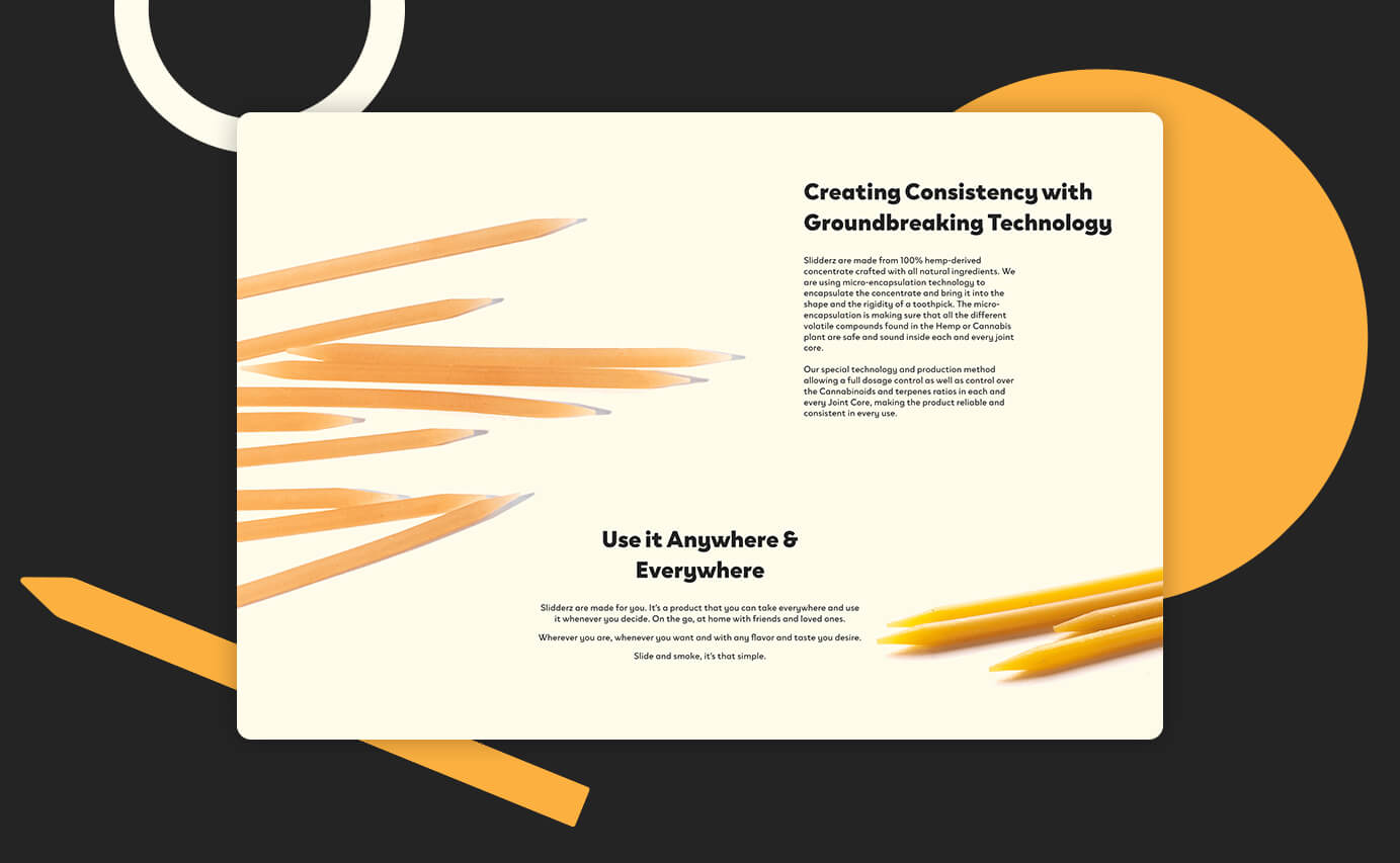 Slidderz Cannabis Website Design - About Technology Section