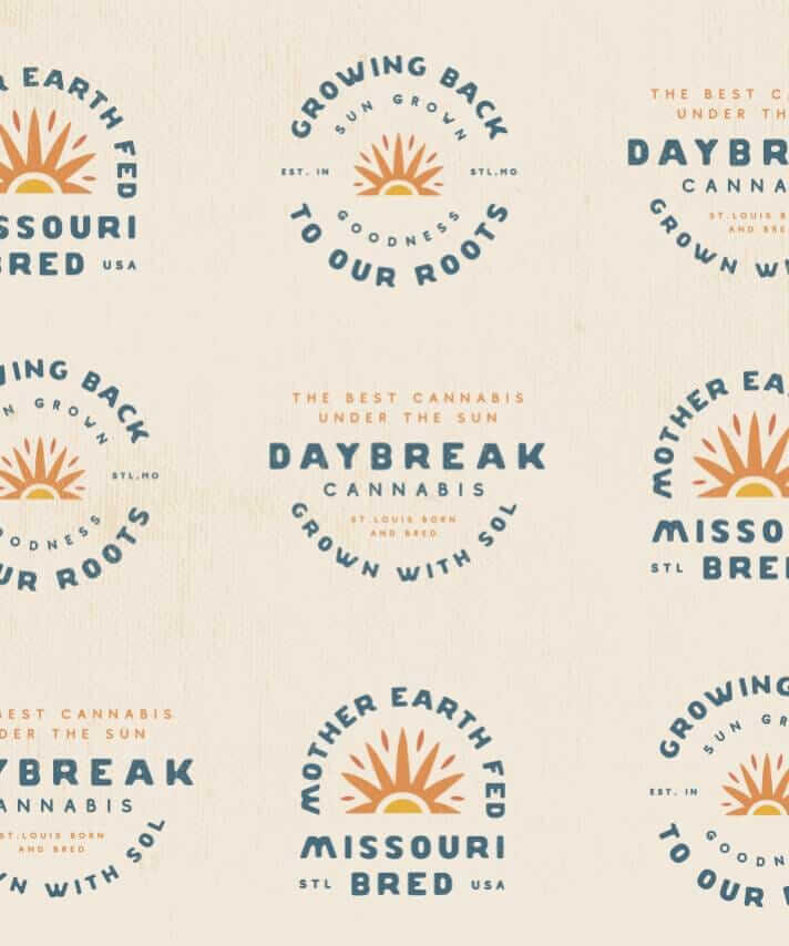 Daybreak Cannabis Branding - Marijuana Logo Design Badges